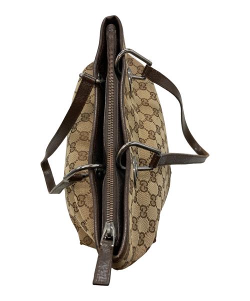 GUCCI（グッチ）GUCCI (グッチ) GGキャンバストートバッグ ブラウンの古着・服飾アイテム