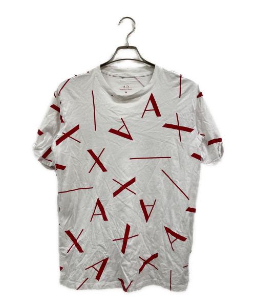 ARMANI EXCHANGE（アルマーニ エクスチェンジ）ARMANI EXCHANGE (アルマーニ エクスチェンジ) プリントTシャツ ホワイト×レッド サイズ:Mの古着・服飾アイテム