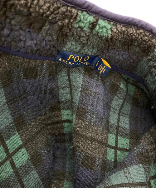 POLO RALPH LAUREN（ポロ・ラルフローレン）POLO RALPH LAUREN (ポロ・ラルフローレン) ポニーロゴフリース ネイビー×グリーン サイズ:Lの古着・服飾アイテム