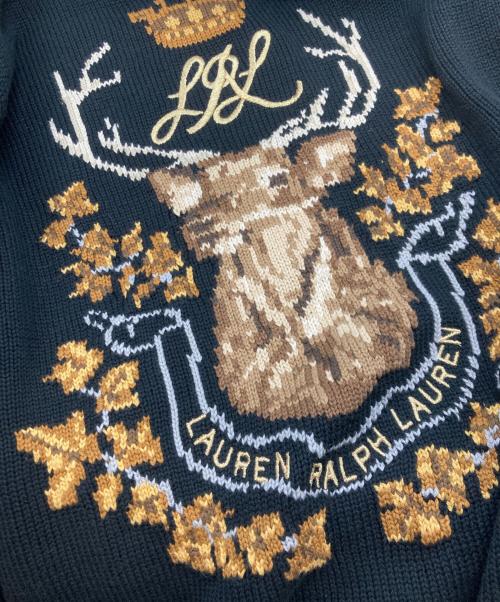 LAUREN RALPH LAUREN（ローレンラルフローレン）LAUREN RALPH LAUREN (ローレンラルフローレン) 刺繍タートルネックニット ブラック サイズ:Lの古着・服飾アイテム
