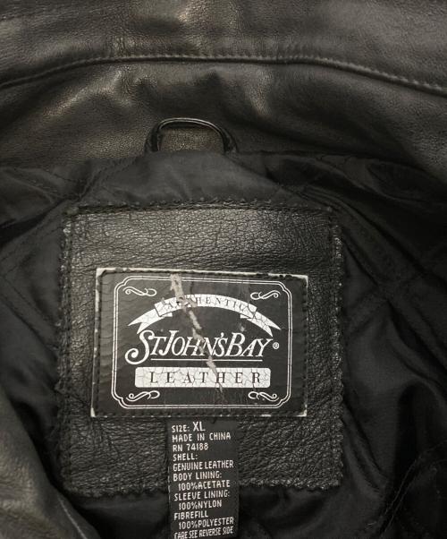 ST JOHN'S BAY（セントジョンズベイ）ST JOHN'S BAY (セントジョンズベイ) レザージャケット ブラック サイズ:XLの古着・服飾アイテム