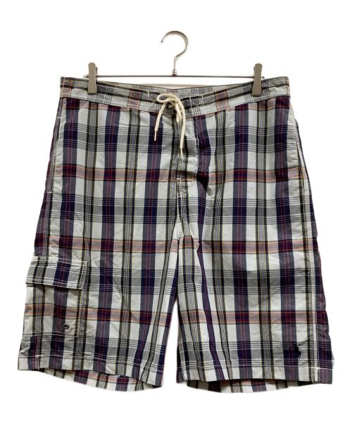 POLO RALPH LAUREN（ポロ・ラルフローレン）POLO RALPH LAUREN (ポロ・ラルフローレン) スイムショーツ ホワイト×ネイビー サイズ:Ⅼの古着・服飾アイテム