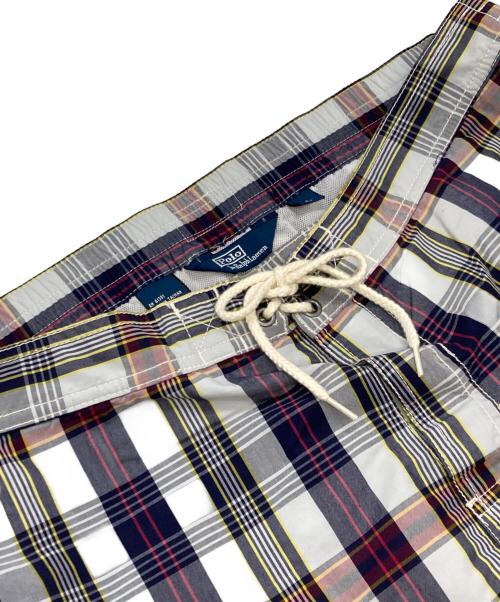 POLO RALPH LAUREN（ポロ・ラルフローレン）POLO RALPH LAUREN (ポロ・ラルフローレン) スイムショーツ ホワイト×ネイビー サイズ:Ⅼの古着・服飾アイテム