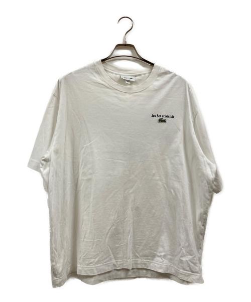 LACOSTE（ラコステ）LACOSTE (ラコステ) ルーズフィットヘビーウェイトバックプリントTシャツ ホワイト サイズ:XLの古着・服飾アイテム