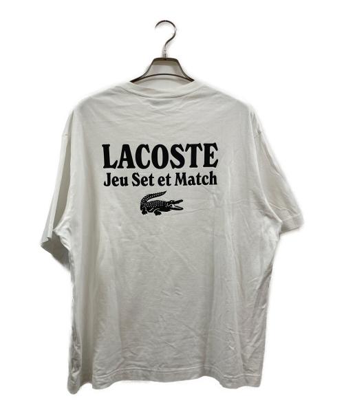 LACOSTE（ラコステ）LACOSTE (ラコステ) ルーズフィットヘビーウェイトバックプリントTシャツ ホワイト サイズ:XLの古着・服飾アイテム