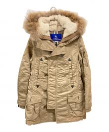 BURBERRY BLUE LABEL（バーバリー ブルー レーベル）の古着「ファー付コート」｜ベージュ