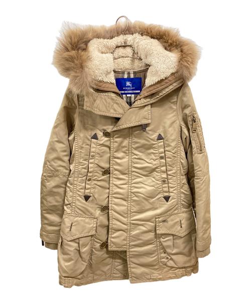 BURBERRY BLUE LABEL（バーバリー ブルー レーベル）BURBERRY BLUE LABEL (バーバリー ブルー レーベル) ファー付コート ベージュ サイズ:40の古着・服飾アイテム