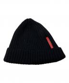 PRADA SPORTSプラダスポーツ）の古着「ラバーワッペンウールビーニー」｜ブラック