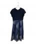 BLUE LABEL CRESTBRIDGE (ブルーレーベルクレストブリッジ) 素材切替半袖ワンピース ネイビー サイズ:38 未使用品：15000円