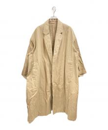 MUSE de Deuxieme Classe（ミューズ ドゥーズィエム クラス）の古着「FINX ギャバオーバーコート」｜ベージュ