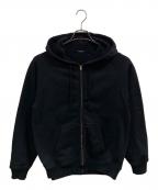 COMOLIコモリ）の古着「コットン裏毛 ジップパーカ-」｜ブラック