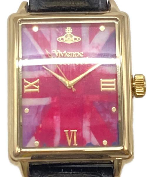 Vivienne Westwood（ヴィヴィアンウエストウッド）Vivienne Westwood (ヴィヴィアンウエストウッド) ユニオンジャック腕時計 ピンク×パープルの古着・服飾アイテム