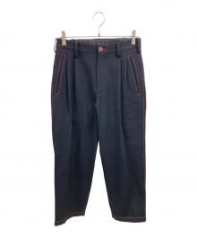 KOHKI（コッキ）の古着「ステッチタックパンツ」｜ネイビー
