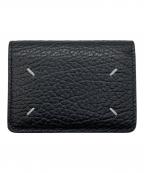 Maison Margielaメゾンマルジェラ）の古着「グレインレザー3つ折り財布」｜ブラック×シルバー