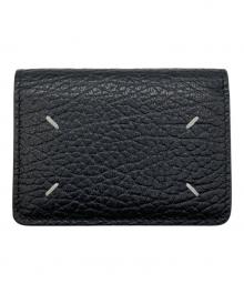 Maison Margiela（メゾンマルジェラ）の古着「グレインレザー3つ折り財布」｜ブラック×シルバー