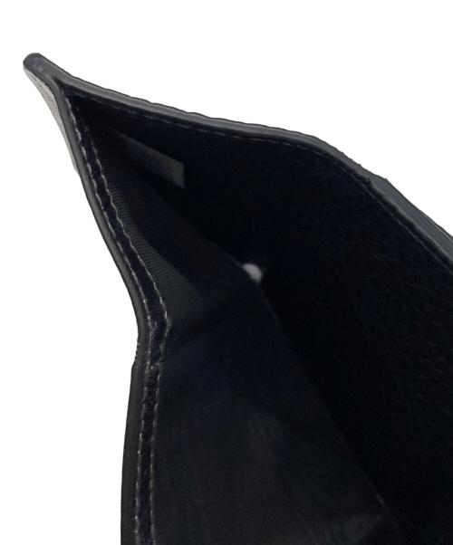 Maison Margiela（メゾンマルジェラ）Maison Margiela (メゾンマルジェラ) グレインレザー3つ折り財布 ブラック×シルバーの古着・服飾アイテム