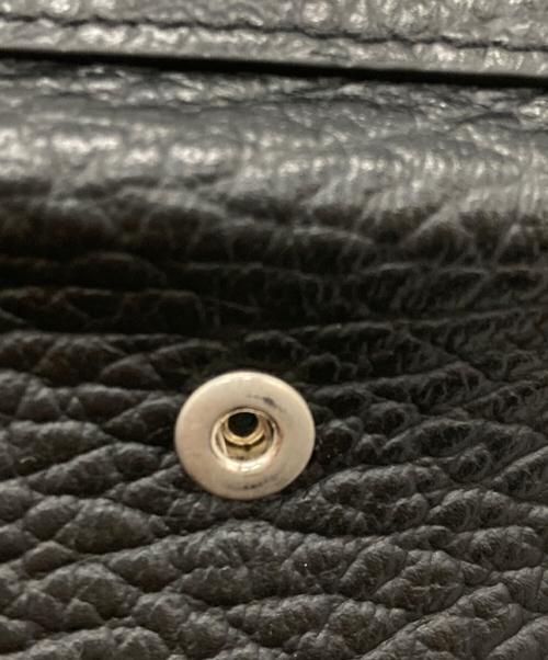 Maison Margiela（メゾンマルジェラ）Maison Margiela (メゾンマルジェラ) グレインレザー3つ折り財布 ブラック×シルバーの古着・服飾アイテム