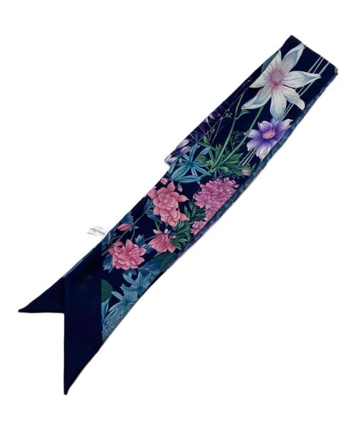 Salvatore Ferragamo（サルヴァトーレ フェラガモ）Salvatore Ferragamo (サルヴァトーレ フェラガモ) シルクスカーフ ネイビーの古着・服飾アイテム