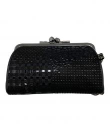 印傳屋（インデンヤ）の古着「がま口レオパード財布」｜ブラック