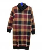 BLUE LABEL CRESTBRIDGEブルーレーベルクレストブリッジ）の古着「ニットワンピース」｜ブラック×レッド