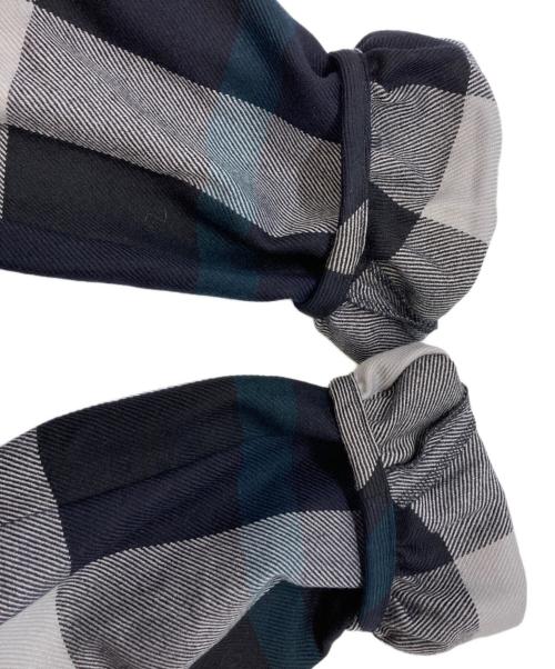 BLUE LABEL CRESTBRIDGE（ブルーレーベルクレストブリッジ）BLUE LABEL CRESTBRIDGE (ブルーレーベルクレストブリッジ) チェックウールビエラワンピース ネイビー×ホワイト サイズ:38の古着・服飾アイテム