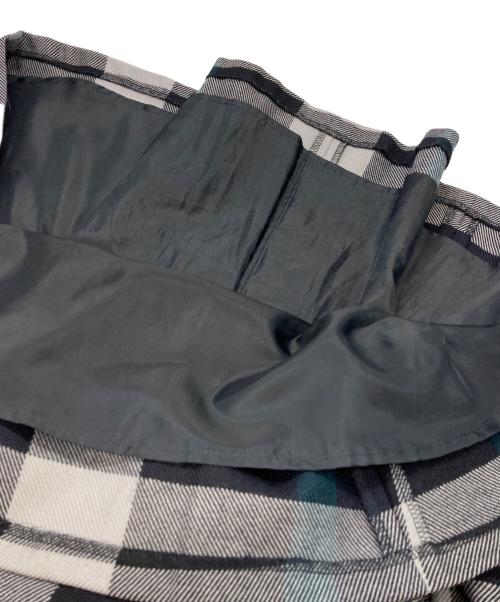 BLUE LABEL CRESTBRIDGE（ブルーレーベルクレストブリッジ）BLUE LABEL CRESTBRIDGE (ブルーレーベルクレストブリッジ) チェックウールビエラワンピース ネイビー×ホワイト サイズ:38の古着・服飾アイテム