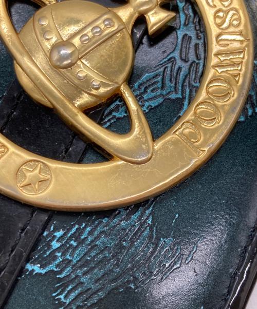 Vivienne Westwood（ヴィヴィアンウエストウッド）Vivienne Westwood (ヴィヴィアンウエストウッド) ビッグオーブパスケース ブルー×ブラックの古着・服飾アイテム