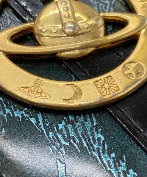 Vivienne Westwood（ヴィヴィアンウエストウッド）Vivienne Westwood (ヴィヴィアンウエストウッド) ビッグオーブパスケース ブルー×ブラックの古着・服飾アイテム