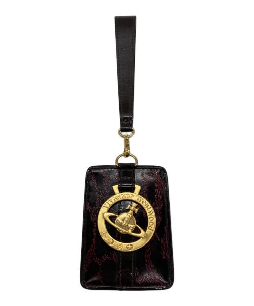 Vivienne Westwood（ヴィヴィアンウエストウッド）Vivienne Westwood (ヴィヴィアンウエストウッド) ビッグオーブパスケース レッド×ブラウンの古着・服飾アイテム