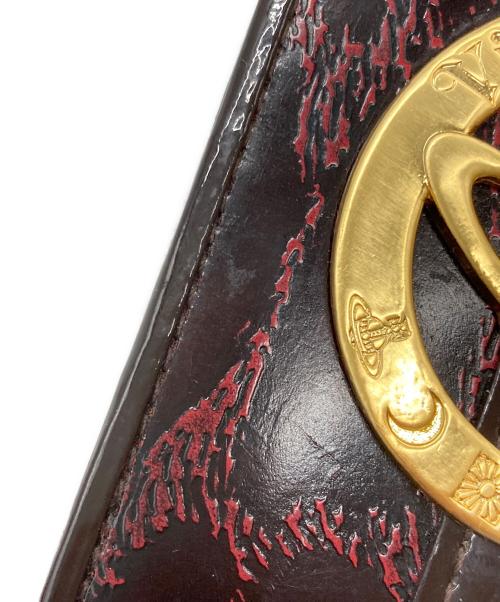 Vivienne Westwood（ヴィヴィアンウエストウッド）Vivienne Westwood (ヴィヴィアンウエストウッド) ビッグオーブパスケース レッド×ブラウンの古着・服飾アイテム