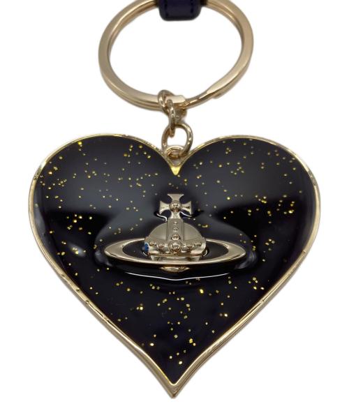 Vivienne Westwood（ヴィヴィアンウエストウッド）Vivienne Westwood (ヴィヴィアンウエストウッド) ミラーハートキーリング ネイビー×ゴールドの古着・服飾アイテム