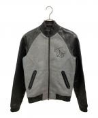 HEATHヒース）の古着「袖レザースタジャン」｜ブラック×グレー