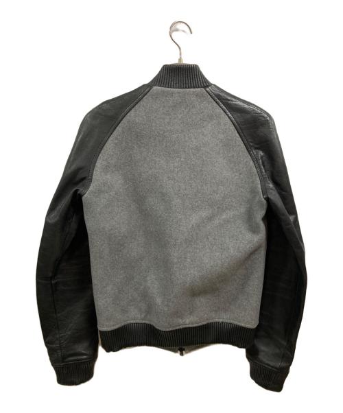 HEATH（ヒース）HEATH (ヒース) 袖レザースタジャン ブラック×グレー サイズ:Mの古着・服飾アイテム