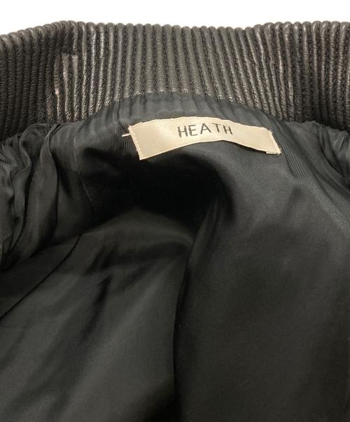 HEATH（ヒース）HEATH (ヒース) 袖レザースタジャン ブラック×グレー サイズ:Mの古着・服飾アイテム