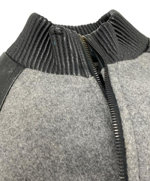 HEATH（ヒース）HEATH (ヒース) 袖レザースタジャン ブラック×グレー サイズ:Mの古着・服飾アイテム