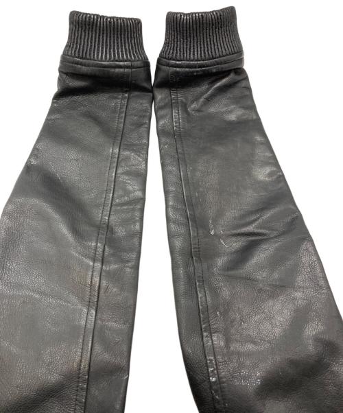 HEATH（ヒース）HEATH (ヒース) 袖レザースタジャン ブラック×グレー サイズ:Mの古着・服飾アイテム