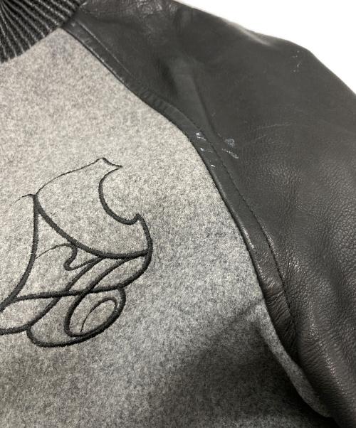 HEATH（ヒース）HEATH (ヒース) 袖レザースタジャン ブラック×グレー サイズ:Mの古着・服飾アイテム