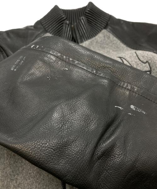 HEATH（ヒース）HEATH (ヒース) 袖レザースタジャン ブラック×グレー サイズ:Mの古着・服飾アイテム