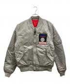 ALPHAアルファ）の古着「リバーシブルフライトジャケット」｜グレー×レッド