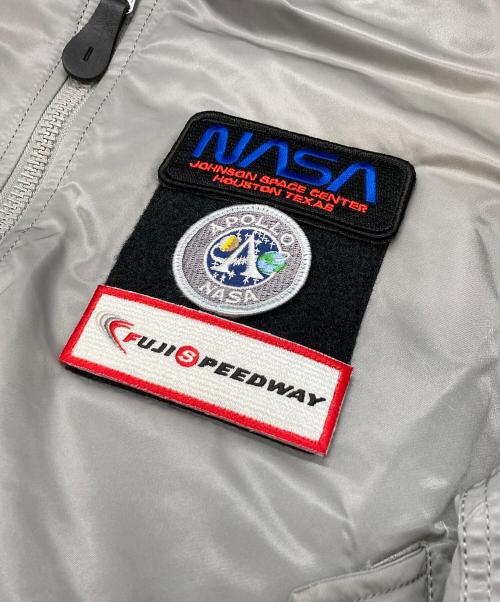 ALPHA（アルファ）ALPHA (アルファ) リバーシブルフライトジャケット グレー×レッド サイズ:XLの古着・服飾アイテム