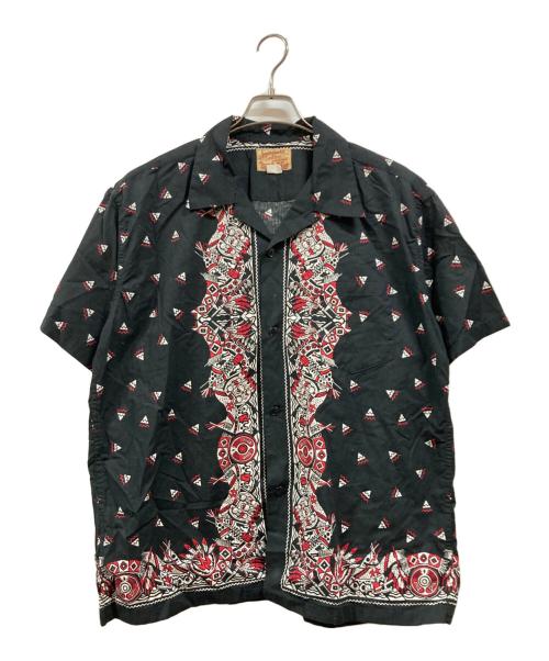 SUGAR CANE（シュガーケーン）SUGAR CANE (シュガーケーン) NATIVE AMERICAN BANDANA PRINT OPEN SHIRT ブラック サイズ:16の古着・服飾アイテム