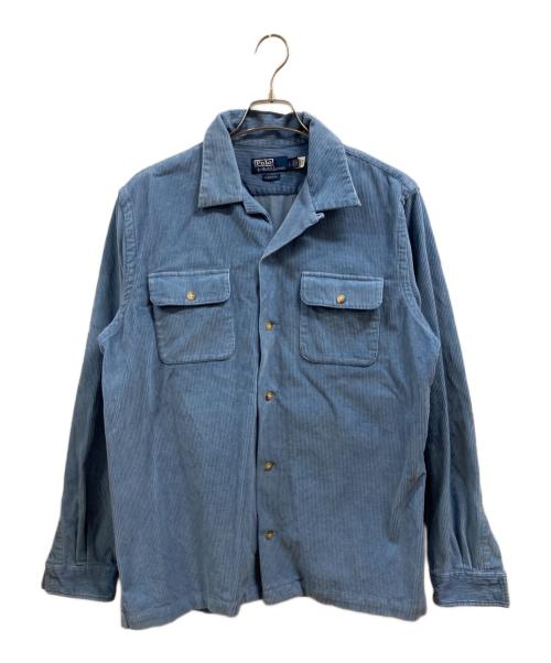 POLO RALPH LAUREN（ポロ・ラルフローレン）POLO RALPH LAUREN (ポロ・ラルフローレン) コーデュロイオープンカラーシャツ ブルー サイズ:Lの古着・服飾アイテム