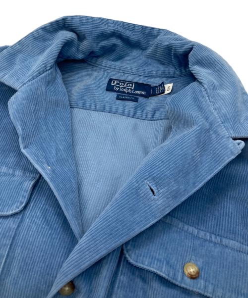 POLO RALPH LAUREN（ポロ・ラルフローレン）POLO RALPH LAUREN (ポロ・ラルフローレン) コーデュロイオープンカラーシャツ ブルー サイズ:Lの古着・服飾アイテム