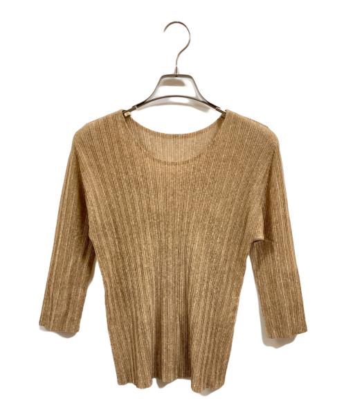 PLEATS PLEASE（プリーツプリーズ）PLEATS PLEASE (プリーツプリーズ) カットソー ベージュ サイズ:3の古着・服飾アイテム