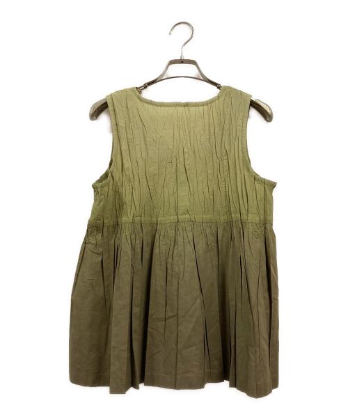 PLEATS PLEASE（プリーツプリーズ）PLEATS PLEASE (プリーツプリーズ) ノースリーブカットソー グリーン サイズ:3の古着・服飾アイテム