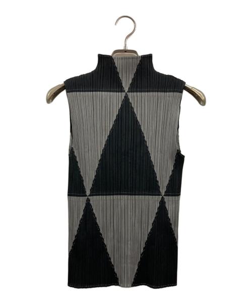 PLEATS PLEASE（プリーツプリーズ）PLEATS PLEASE (プリーツプリーズ) ノースリーブカットソー ブラック×グレー サイズ:3の古着・服飾アイテム