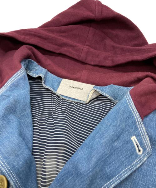 UNDERCOVER（アンダーカバー）UNDERCOVER (アンダーカバー) 再構築ドッキングデニムジャケット インディゴ×ボルドー サイズ:1の古着・服飾アイテム
