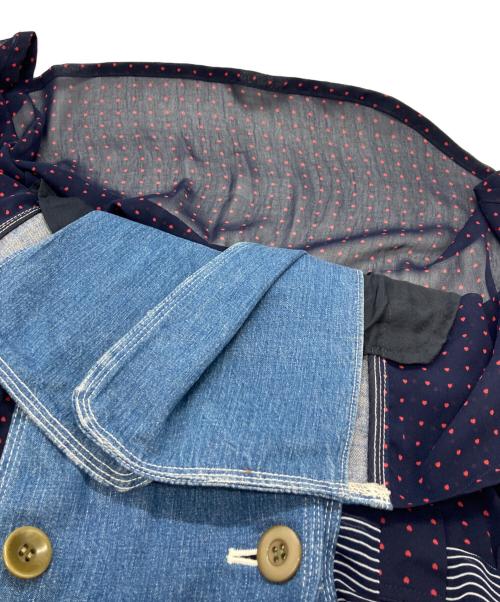 UNDERCOVER（アンダーカバー）UNDERCOVER (アンダーカバー) 再構築ドッキングデニムジャケット インディゴ×ボルドー サイズ:1の古着・服飾アイテム