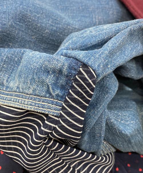 UNDERCOVER（アンダーカバー）UNDERCOVER (アンダーカバー) 再構築ドッキングデニムジャケット インディゴ×ボルドー サイズ:1の古着・服飾アイテム
