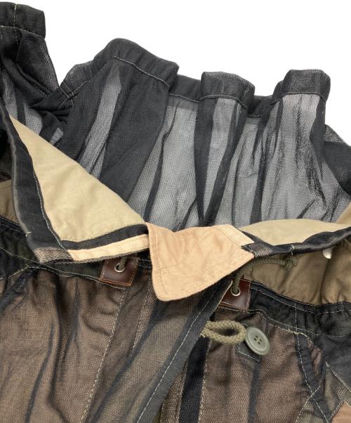 JUNYA WATANABE COMME des GARCONS（(ジュンヤワタナベ コムデギャルソン）JUNYA WATANABE COMME des GARCONS ((ジュンヤワタナベ コムデギャルソン) MESH CARGO POCKET UTILITY JACKET/メッシュ再構築N-3Bジャケット ブラック×ベージュ サイズ:ＸＳの古着・服飾アイテム